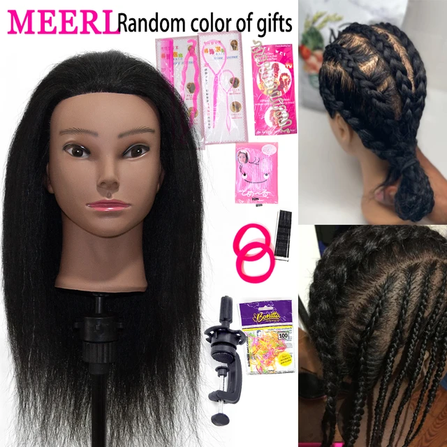 Mannequin Head Hair Practice Braiding  Training Mannequin Head Hair - Afro  Mannequin - Aliexpress