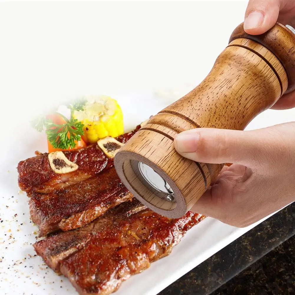 

5/8/10 Inch Manual Pepper Grinder Salt And Pepper Mills Wood Pepper Mill With Strong Adjustable Ceramic Grinder Kitchen Tools