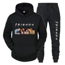 

Men's and Women's Hoodie Set Friends TV Program Printed Fleece Long Sleeve Casual Warm Pants Fashion Ullzang Harajuku Sportswear