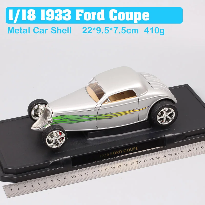 1:18 Масштаб дорожный знак Классический Винтаж 1933 модель ford B Coupe Deluxe Tudor литье под давлением и транспортные средства игрушечные модели машин миниатюрное хобби