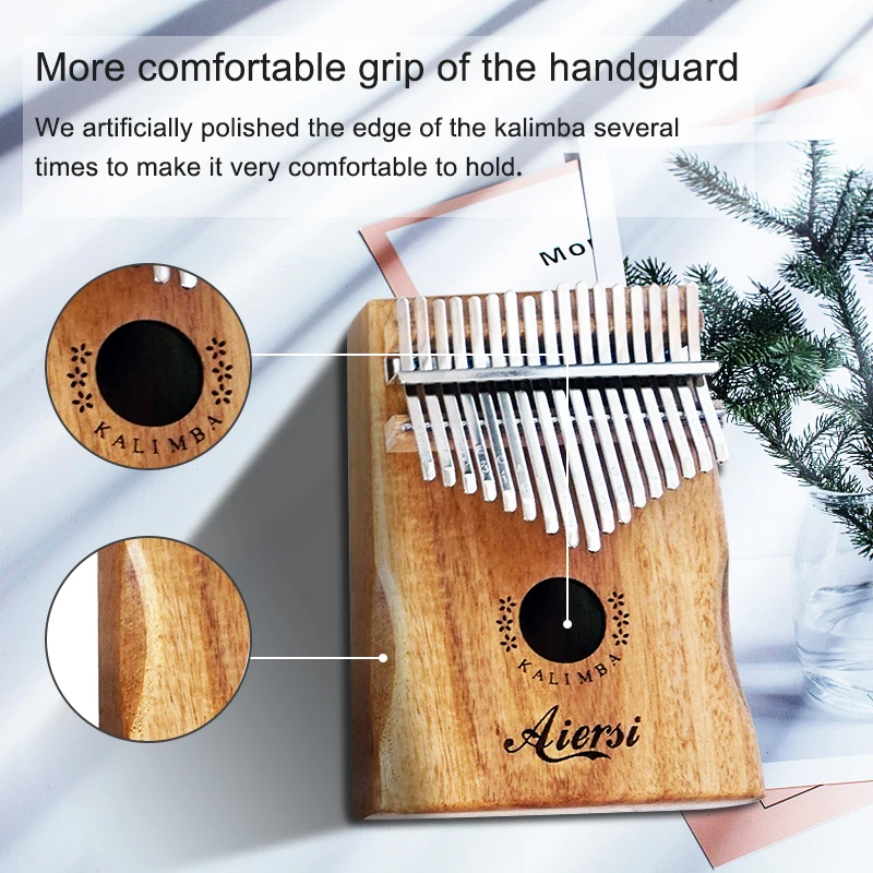 Aiersi Solid Koa 17 клавиш Gecko Kalimba большой палец пианино Calimba музыкальный подарок с песней