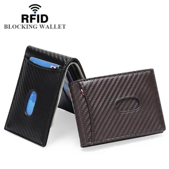 

2020 new men's wallet brand new carbon fiber material short men wallets driver's license card holder carteira masculina portfel