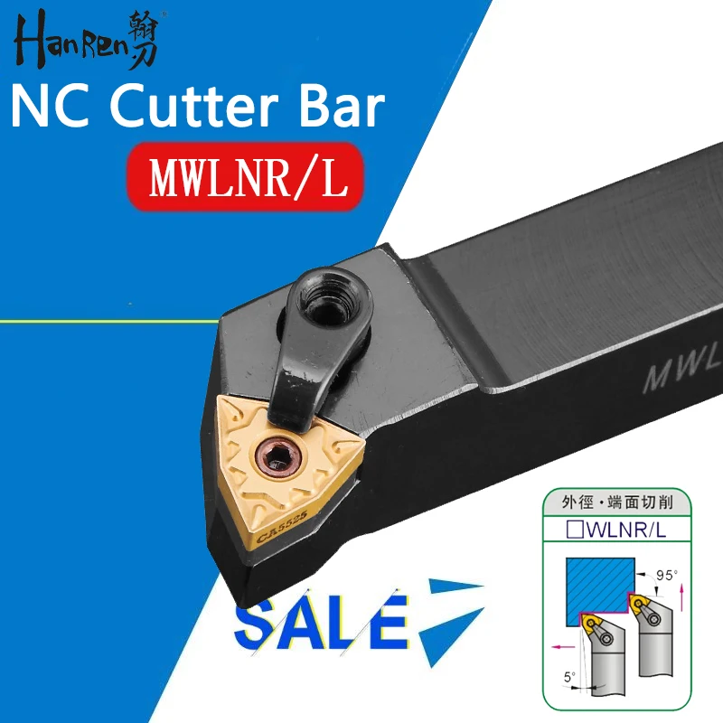 Режущий инструмент HANREN MWLNR1616 MWLNR2020 MWLNR2525 MWLNR3232 NC токарный с поддержкой WNMG0804