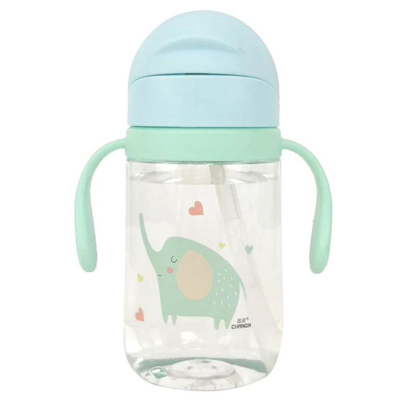 420ML Kids Baby Water Bottle Children Cup Cartoon Baby Portable Feeding Bottle With Straw Handles Leak Proof Durable Water Cup