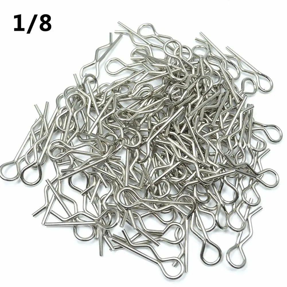100pcs 1:10 Universal Scale Bend Body Clips Pins Sliver Black Buggy Shell RC Car Parts For Redcat HPI Himoto HSP Truck 100pcs 1:10 Universal Scale Bend Body Clips Pins Sliver Black Buggy Shell RC Car Parts For Redcat HPI Himoto HSP Truck