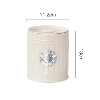 White T Nordic Metal Storage Jars Tea Can Coffee Sugar Sealed Iron Box Simple Milk Powder Sealing Container Kitchen Grain Organizer - Цвет: White T