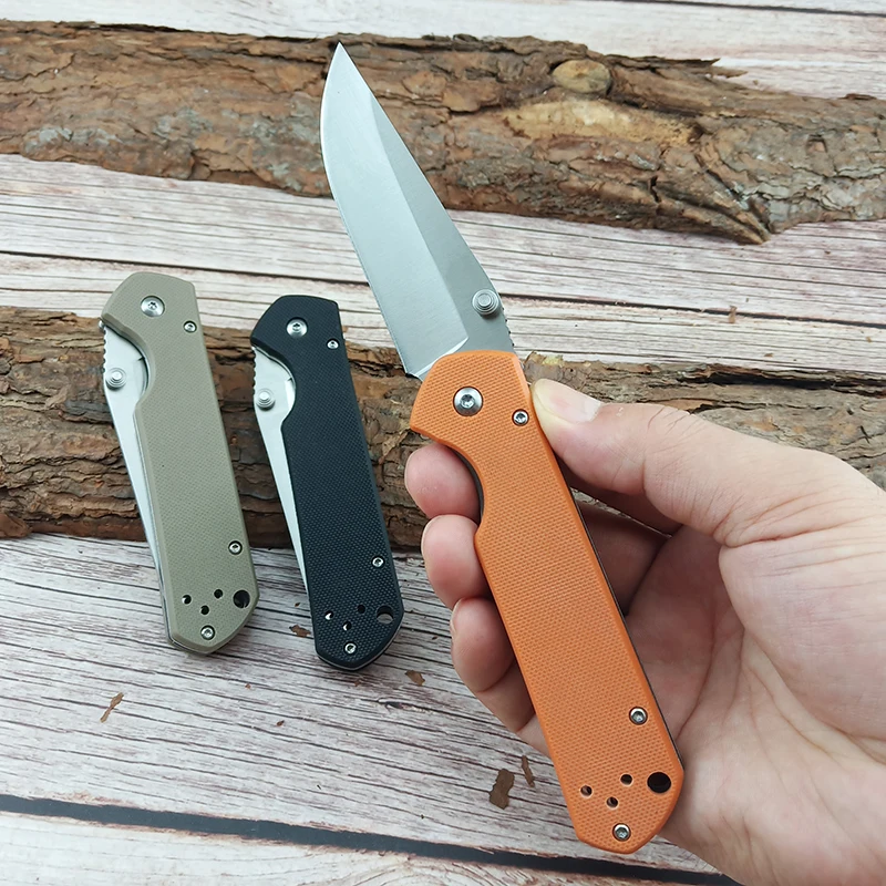 

8CR13 Scout Folding Knife G10 handle Compact Tactical Outdoor Pocket knives Camping Hunting Survival Rescue Knife with Box Tools