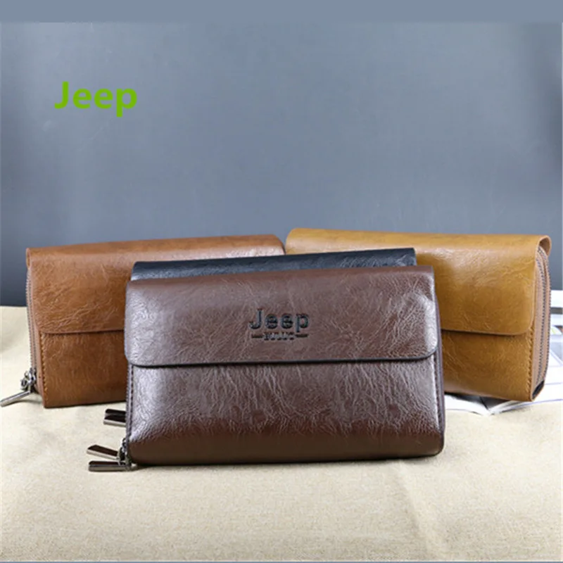 

2019 New Style Men Business Clutch Cross Large Capacity Clutch Bag Fashion Double Zipper Fashion Wallet Mobile Phone Bag