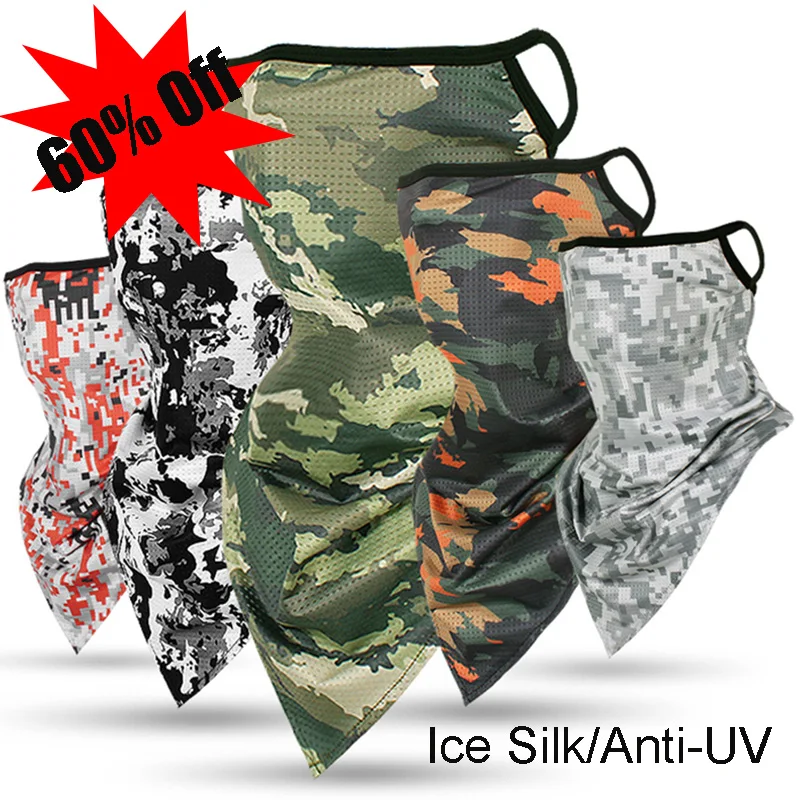 

2020 Ice Silk Triangle Scarf Cycling Bandana Hiking Camping Hunting Running Army Bicycle Military Tactical Neck Cover Gaiter Men
