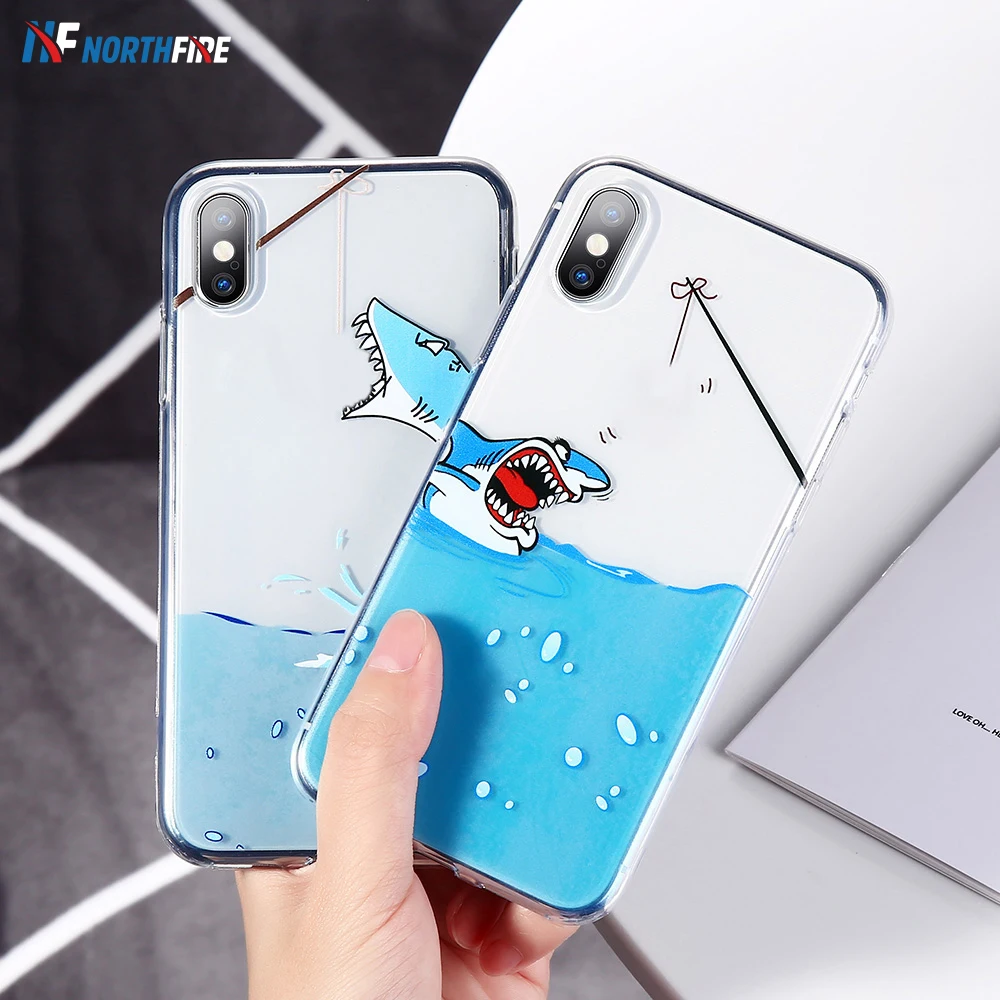 

NORTHFIRE Spoof Logo Case For iPhone 6 6S 7 8 Cute Cartoon Soft TPU Case For iPhone X XR XS Max 7 8 Plus Transparent Cover Coque