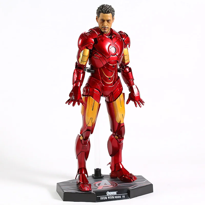 Marvel Железный человек 2 Mark IV MK 4 Тони Старк ПВХ фигурка Коллекционная модель игрушки с светодиодный свет
