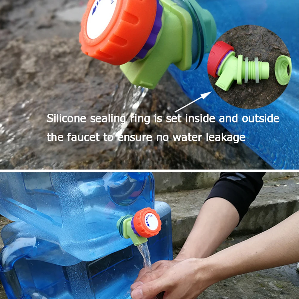 Water Bucket 5/7.5/8/10/12/15L PC Bucket Outdoor Portable Camping Car Buckets with Tap Hiking Picnic Self-driving Tour Water Bottle Tank