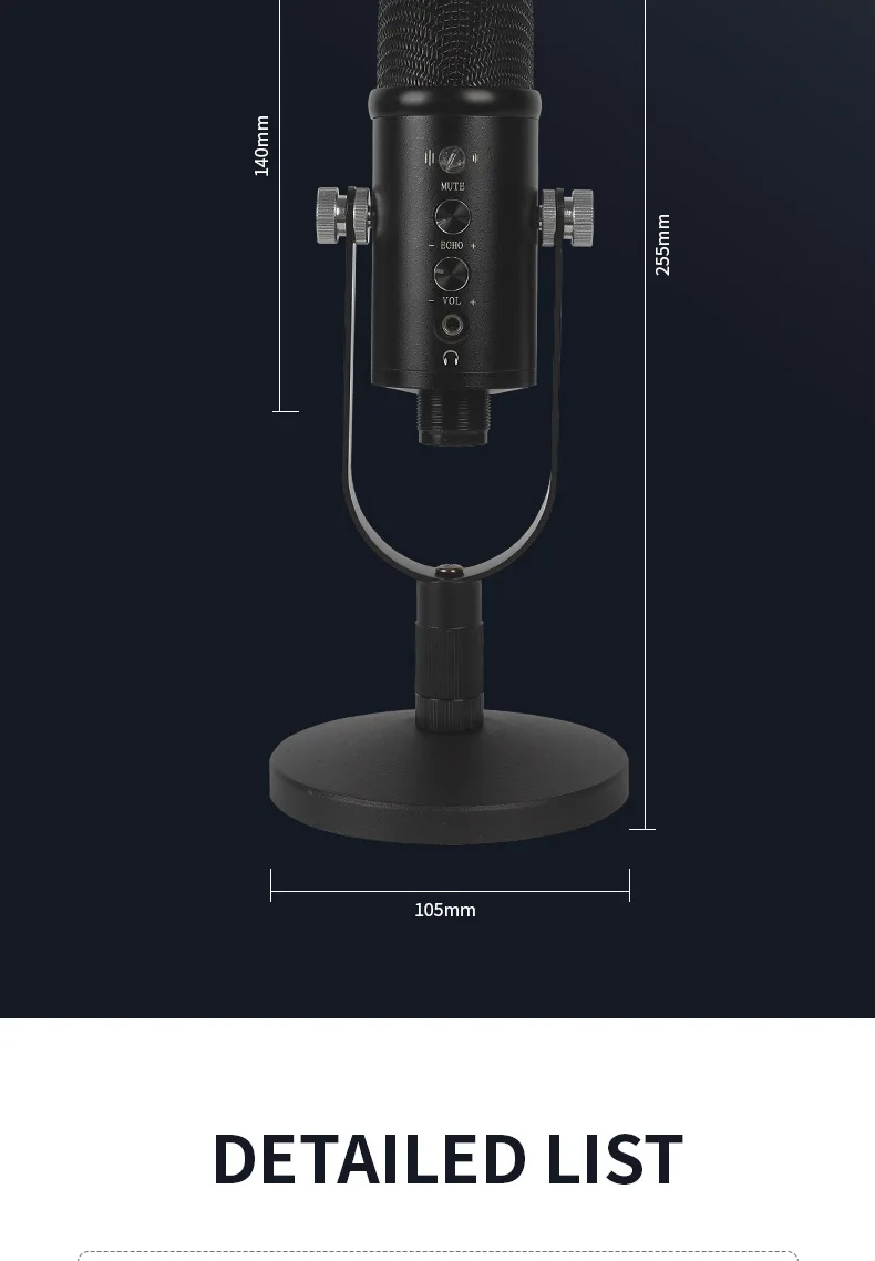 电容麦 USB支架套装高采样降噪家用电脑录音游戏有线话筒跨境专供_D8_39