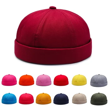 

Retro Brimless Portable Adjustable Skullcap Pure Cotton Hat Hip Hop Hat Skull Cap Riding Hiking Cycling Travel