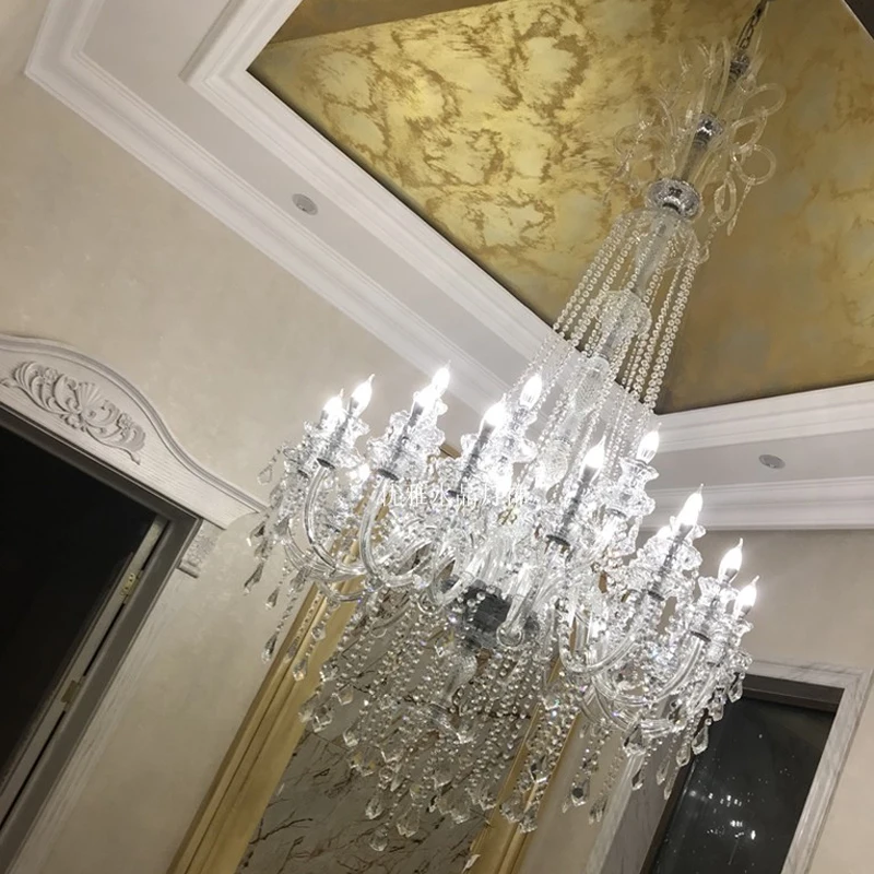 Lampadario vittoriano Foyer scala lampadari di cristallo bohémien LED alta  illuminazione grande soggiorno lampada a sospensione scala - AliExpress  Luci e illuminazione