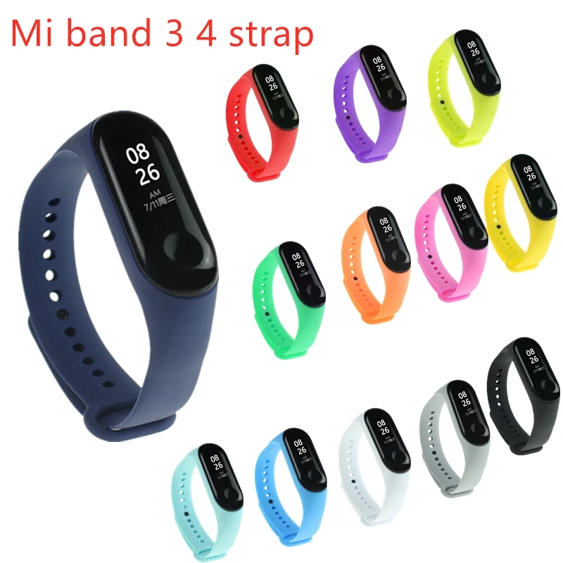 

Mi Band 4 3 Strap bracelet Silicone Wristband band Smart mi band 3 4 bracelet Accessories wrist Strap and for Xiaomi Mi Band 4 3