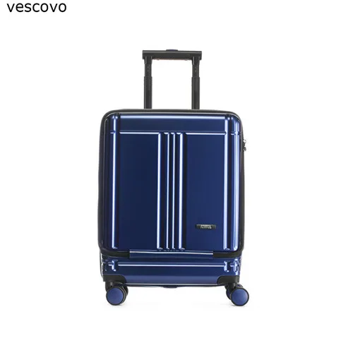 Vescovo, 20 дюймов, высококачественный багаж на колёсиках, Спиннер, кабина для ноутбука, тележка, чемодан на колесиках для мужчин и женщин, чемодан с кодовым замком - Цвет: blue