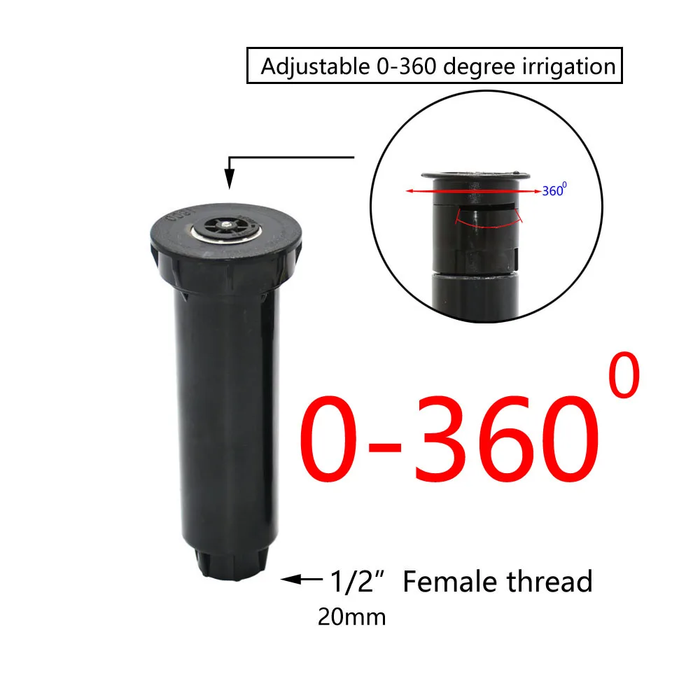 Garden Sprinkler Irrigation Sprinklers Garden Irrigation Nozzle Garden Sprayer Nozzles 90-360 Degree Popup Sprinkler Adjustable Lawn Watering Sprinkler Head