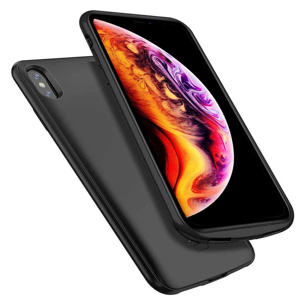 4000 мА/ч для iPhone X XS, чехол для зарядки внешнего аккумулятора, умный USB Магнитный внешний аккумулятор, чехол для зарядного устройства - Цвет: Black