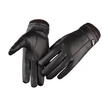 Men Male Fashion Genuine Leather Gloves Winter Waterproof Windproof Warm Touch Screen Outdoor Mountaineering Camping Gloves