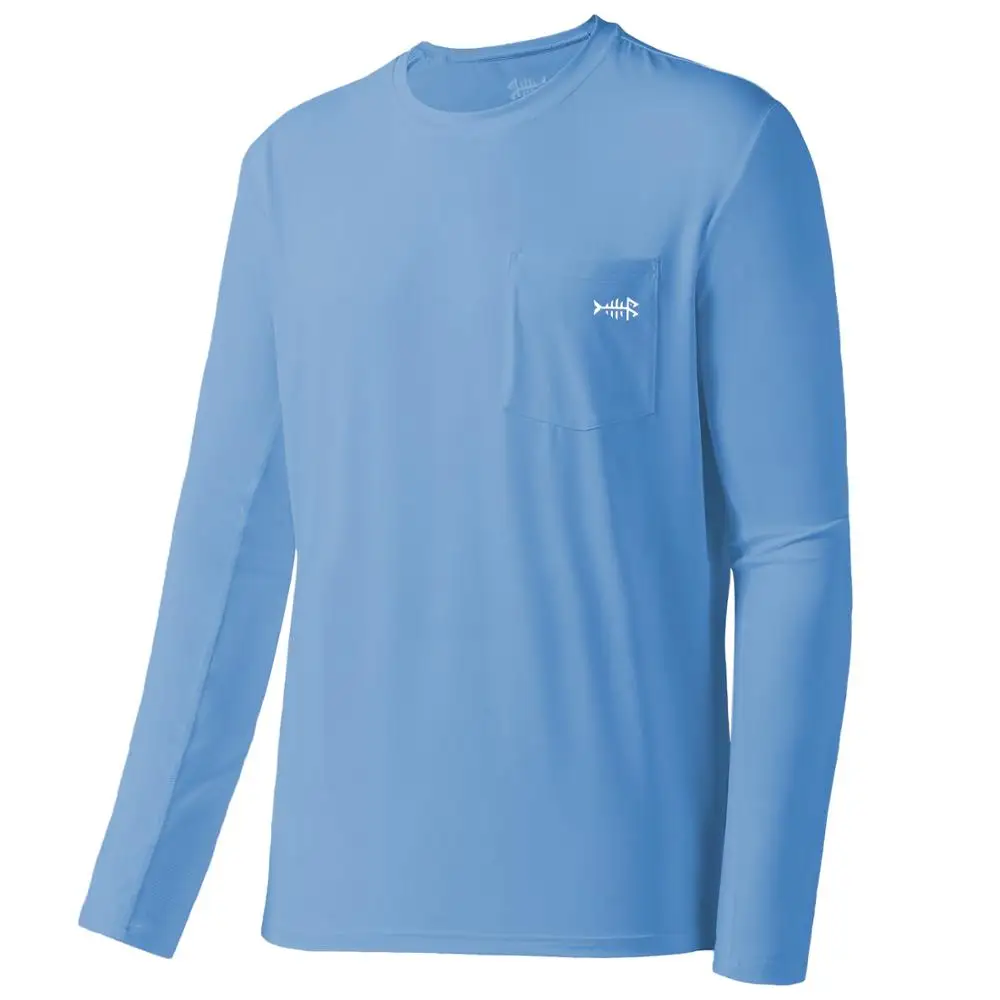 Chemise De Pêche LRD Performance UPF 50 – Homme, 2XL, Bleue, Manches Longues, Protection Solaire