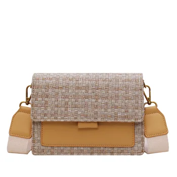

Summer New Woven Bag Women's 2020 New Style Single Shoulder Sling Fashion Casual Simple Square Sling Bag