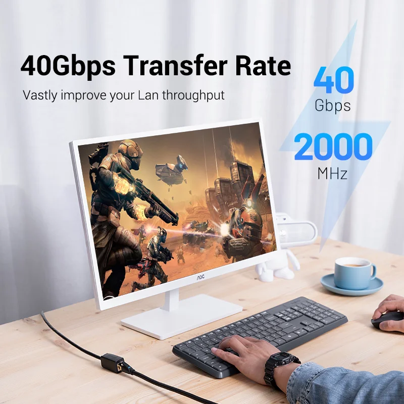 Vention Ethernet Удлинительный кабель RJ45 40 Гбит/с Cat 8 папа к женскому RJ 45 сетевой шнур