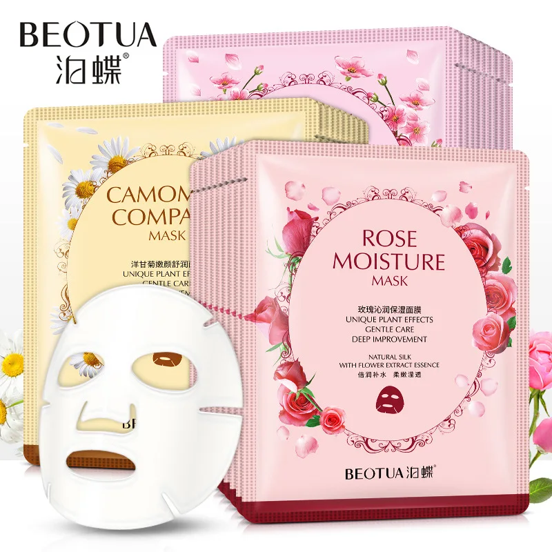 

10Pcs BEOTUA Natural Plant Extracts Hyaluronic Acid Facial Masks Moisturizing anti acne aging whitening Skin Care face Mask