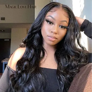 

Magic Love Wave Silk Base Lace Front Human Hair Wigs Pre Plucked kosher Remy 4x4 Silk Top Lace Wigs With jewish Baby Hair Wig