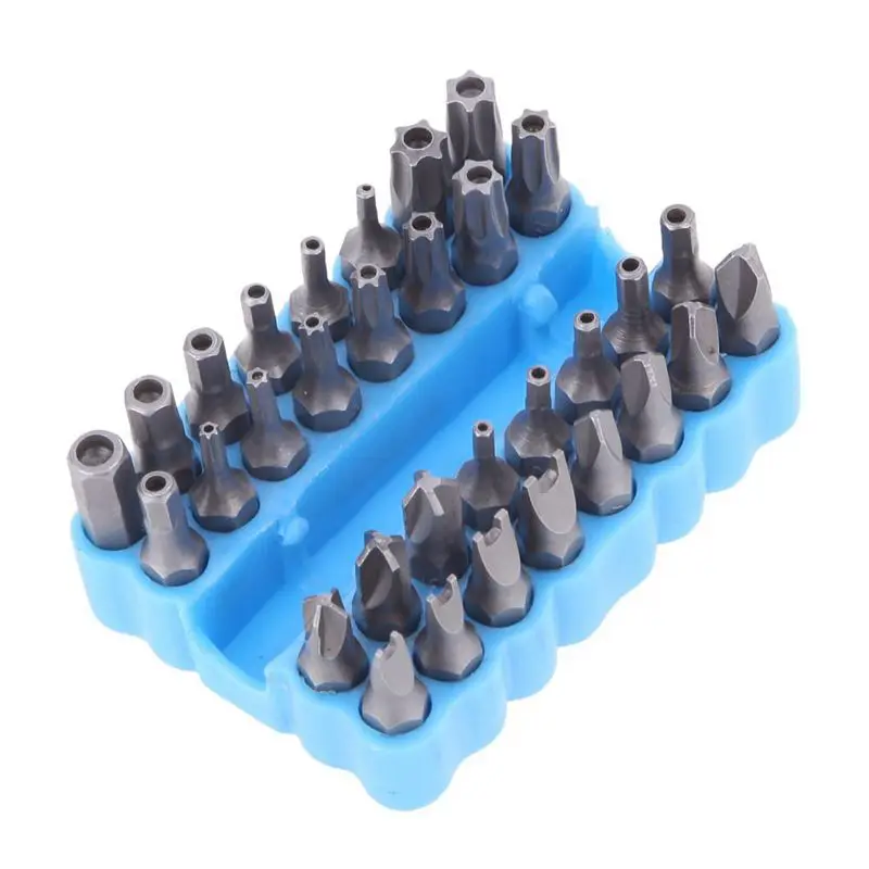 33 шт. Torq Torx шестигранные звезда гаечный ключ для электрического шуруповерта расширение держатель магнитного безопасности для защиты от несанкционированного доступа Набор бит