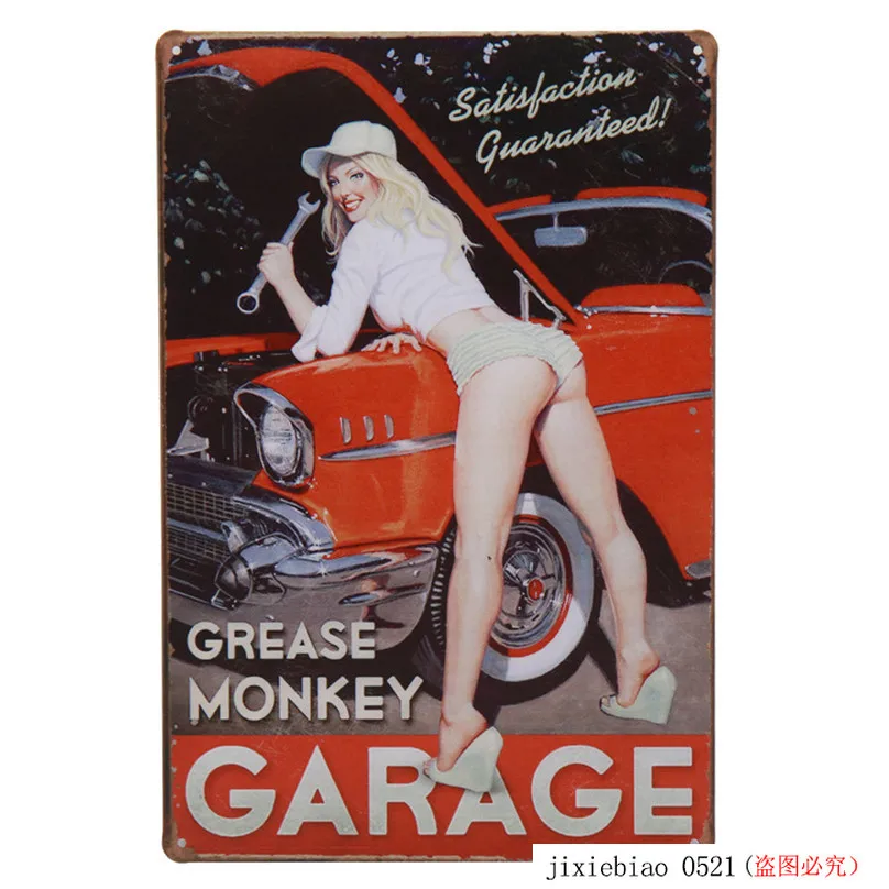 5 шт./компл. металлический мой "Garage Rules" гараж домашний Декор стены Ретро Живопись Тинтин знаки олова Бар плакат налет наклейки 30X20 см H20