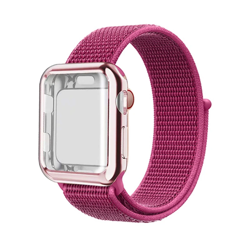 Спортивная петля и чехол для Apple Watch 5/4/3/2/1 apple watch band 42 мм 38 40 44 iWatch Защитная крышка