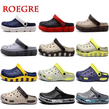 

Men Shoes New Hole Shoes Men Rubber Beach Shoes Light EVA Sandals Home Slippers Outdoor Summer Wading Sneaker Leisure Shoes Big
