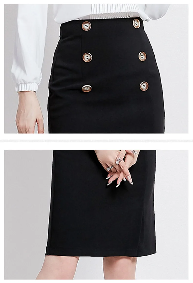 Women Skirts Autumn Winter New Woman Korean Elegant High Waist A-line Package Hip Skirt Midi Chic Wild Retro Button Skirts