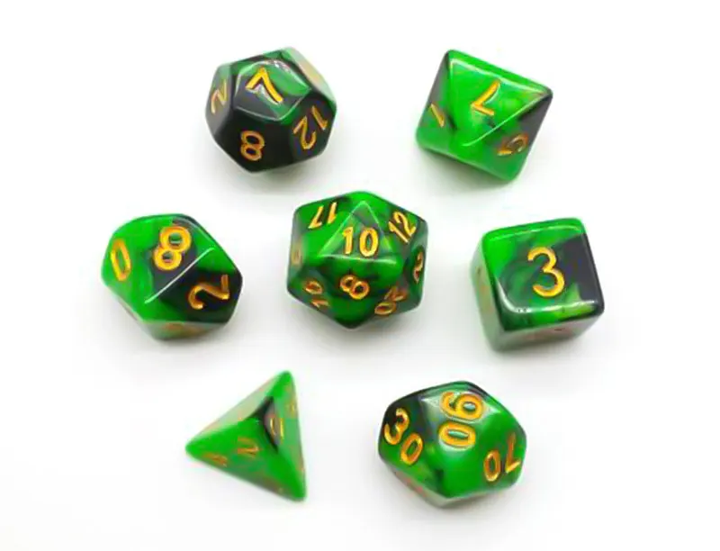 7 шт./компл. Polyhedral TRPG игры DND для блестящих разносторонних костей настольных