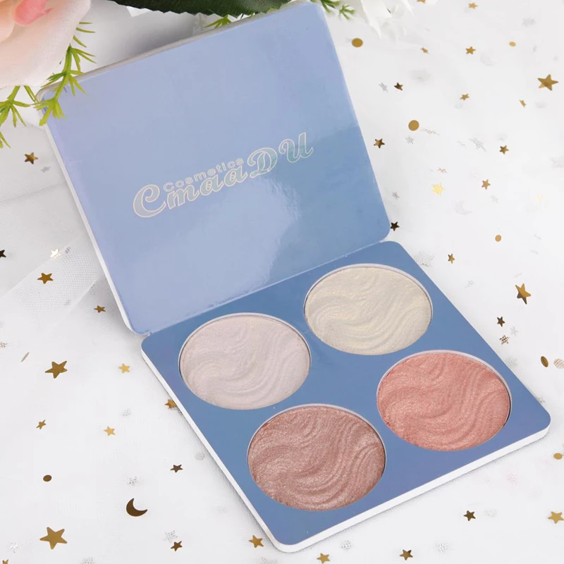4-color professional contour makeup powder highlighter eyeshadow fluorescent shiny highlighter palette cosmetics face makeup