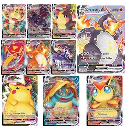 Jeu de cartes françaises Pokemon, 100 pièces, Pikachu, Dracaufeu, Lokhlass, Salarsen, 50VMAX 80EX, 20MEGA 100GX 60TAG, Collection de jouets 