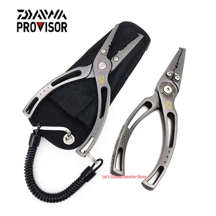 New DAIWA Titanium Alloy Fishing Pliers Scissors Hook Remover Braid Line Cutting Lure Tackle with Coiled Lanyard | Спорт и