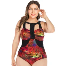 Женский купальник, сдельный купальник, купальный костюм с пуш-ап размера плюс, женский пляжный цельный костюм, Большой размер 4XL