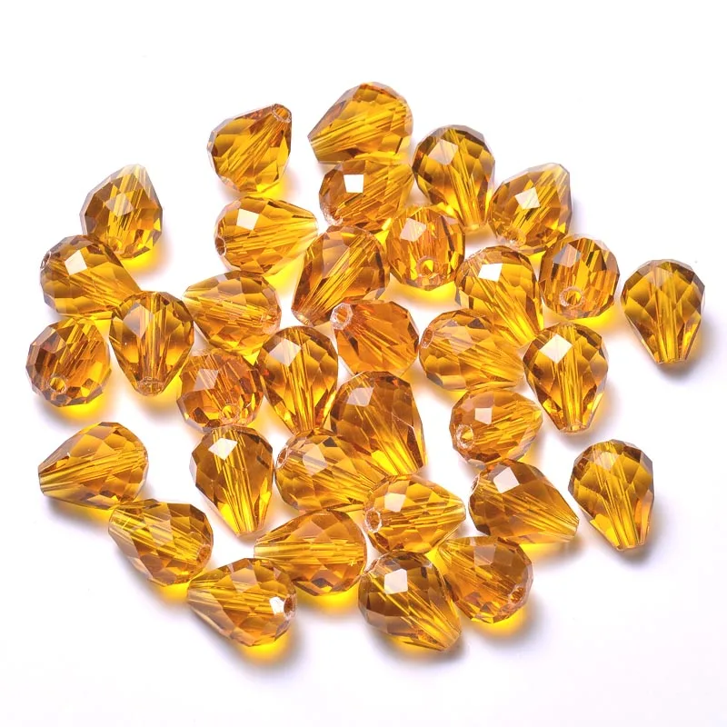 100pcs/Bag 48 Faceted 8x6 10x8 12x10mm Teardrop Crystal Glass Quartz Drop Beads Top AAA Grade Quality for Jewelry Making AAA12|beaded flowers