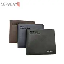 

2022 SEMALAYA New Design Men's Short Wallet Genuine Leather Wallet Bifold Card Holder Purse Money Clip Purse For Female