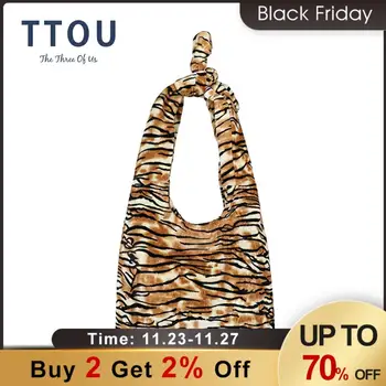 

2021 Winter Shoulder Bag Zebra Pattern Warm Plush Cloth Fabric Handbag Soft Canvas Tote Large Capacity Cute Book Bags For Ladies