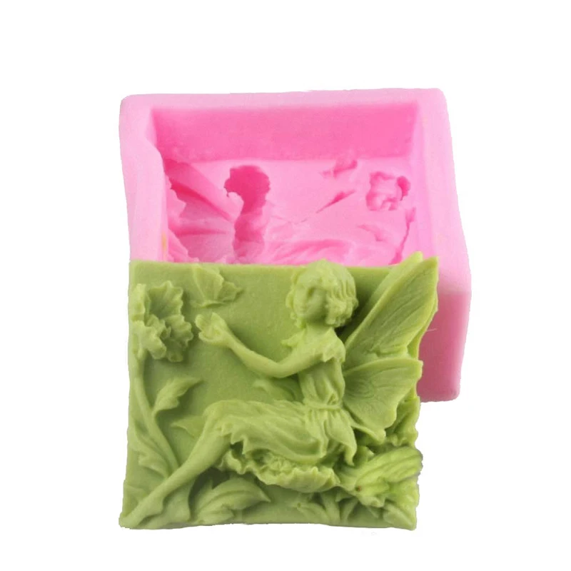 Fairy angel flower 3D Soap Molds resin clay silicone molds DIY handmade soap mold silica gel mould Newest Design