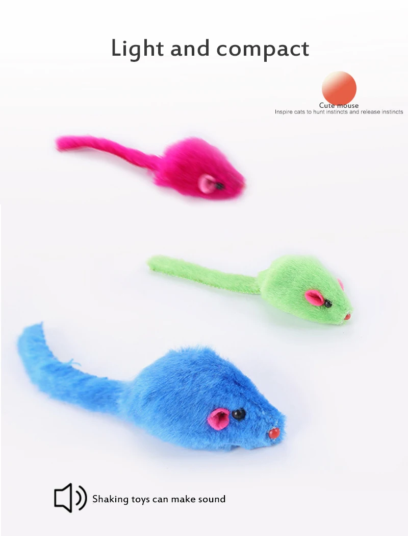 False Mouse Cat Toys Colorful Feather Playing Cat Toys Kitten Interactive Ball Pet Toy Cat Scratch Bite Resistance Cat Supplies