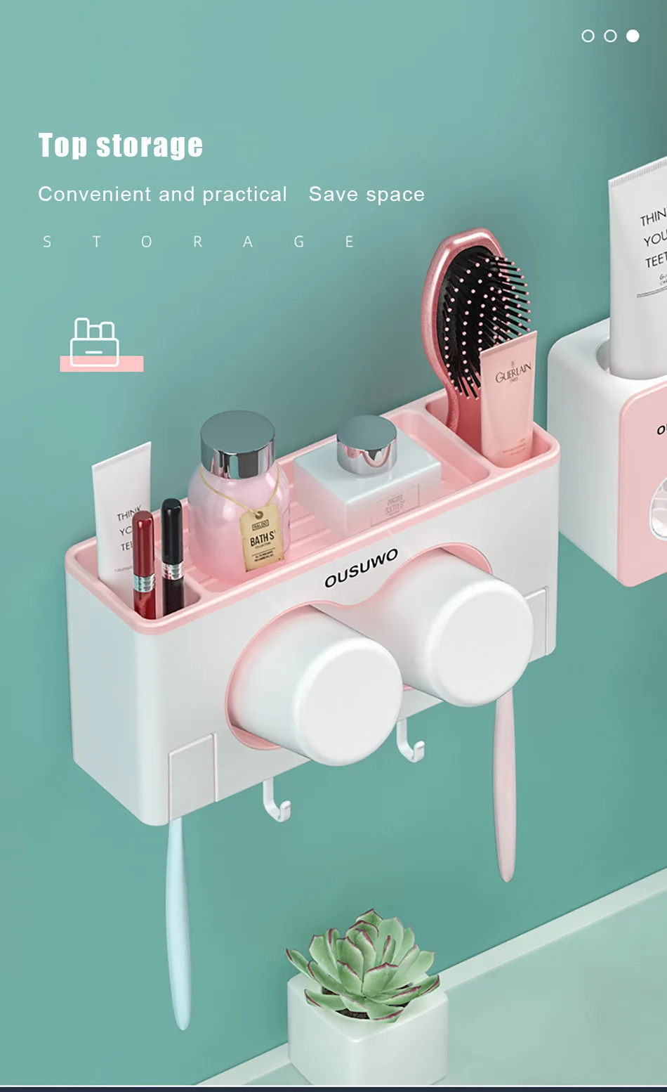 BAISPO держатель зубной щетки Автоматический Дозатор для зубной пасты домашний настенный стеллаж для хранения наборы аксессуаров для ванной комнаты