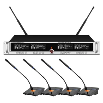 

Orban professional wireless microphone system four conference microphones for studio conference room speech microphone wireless