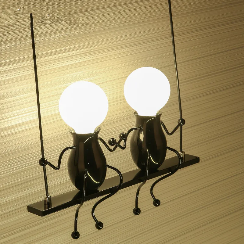 

LED Wall Lamp Retro Wall Light Bedroom Bedside Aisle Cartoon Robot Wall Light American Creative Iron Art For Children Night