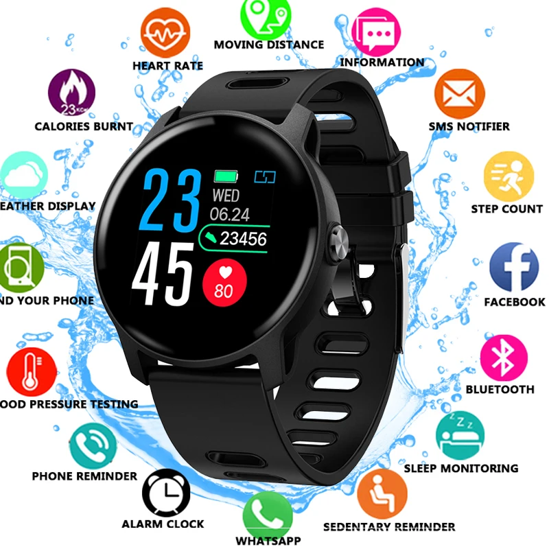 

2019 New Men Smart Watch S08 Fitness Tracker Heart Rate Monitor Pedometer IP68 Waterproof Women Smartwatch For Android IOS Phone