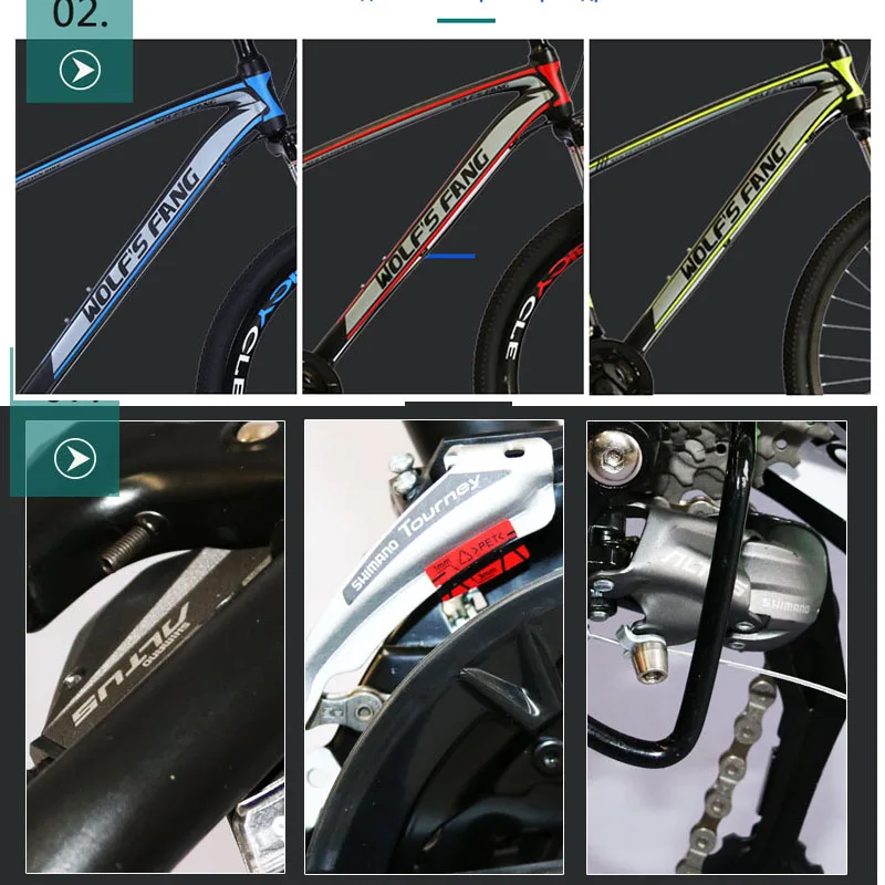 wolf's fang bicycle mountain bike 29 road bikes 27 speed Aluminum alloy Frame size 17 inch bmx Mechanical Disc Brake bicycles