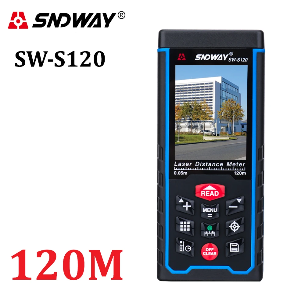 SNDWAY Laser Distance Meter 80M120M Rolutte Rangefinder Rangefinder Tape LCD Camera Rechargeable Battery Distance Measuring Tool SNDWAY Laser Distance Meter 80M120M Rolutte Rangefinder Rangefinder Tape LCD Camera Rechargeable Battery Distance Measuring Tool
